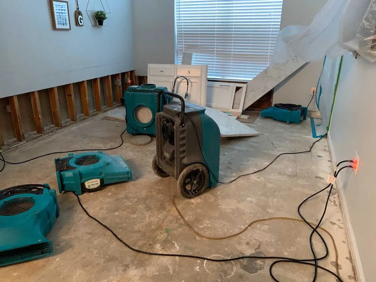 Dehumidifier in flood-cut room for Water Extraction & Removal in Garden City
